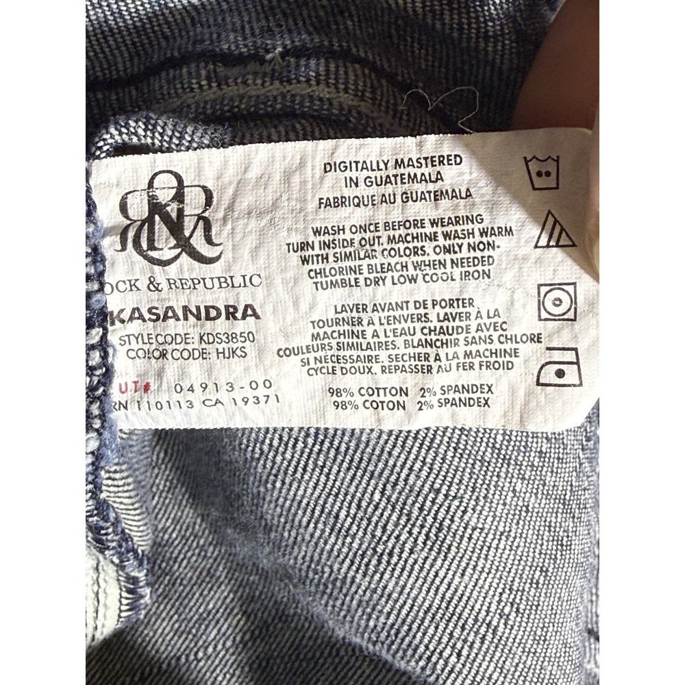 Rock & Republic Kasandra Jeans Size 29x35 Dark Low Rise Bootcut Classic - Picture 9 of 14